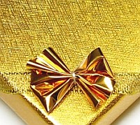 ELEGANT GIFT BOX GOLD FOR JEWELLERY RIBBON HOLOGRAM